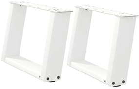 Pés para mesa de centro em formato de U, 2 peças, branco, 50x(30-31) c