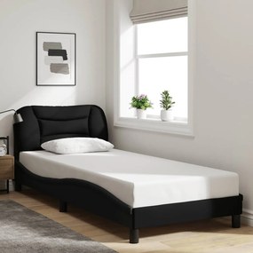 Estrutura de cama sem colchão 90x190 cm tecido preto
