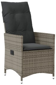 Conjunto de Jantar de Jardim de 9 Peças com Almofadas Cinza Polirattan