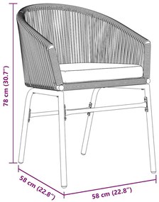 Conjunto de Jantar para Jardim Manual 9 pcs Castanho Largo