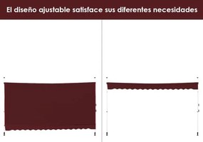 Toldo 400 cm telescópico e retrátil resistente aos raios UV impermeável com manivela altura regulável para janela varanda jardim Vermelho