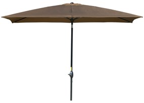Outsunny Chapéu de Sol de Jardim 200x300x248 cm Proteção UV50+ Chapéu de Sol de Alumínio Inclinável com Teto de Ventilação e Manivela para Terraço Varanda Exterior Café