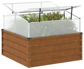 vidaXL Vaso/floreira com estufa aço resistente às intempéries