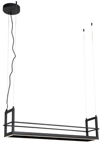 Candeeiro de suspensão preto com prateleira incl. LED 3-step dimmable - Cage Rack Industrial
