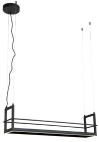 Candeeiro suspenso preto com rack incluindo LED regulável em 3 etapas - Cage Rack Industrial