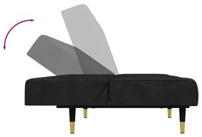 2 pcs conjunto de sofás veludo preto