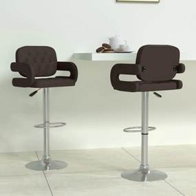 vidaXL Bancos de bar 2 pcs couro artificial castanho