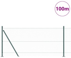 Cerca Hexagonal vidaXL Verde 1x100 m Aço
