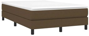 Estrutura de cama sem colchão 120x200 cm tecido castanho-escuro