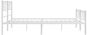 Estrutura de cama com cabeceira e pés 180x200 cm metal branco