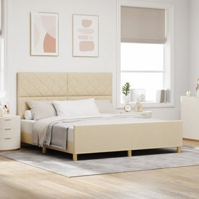 Cama de tecido creme vidaXL 180x200 cm