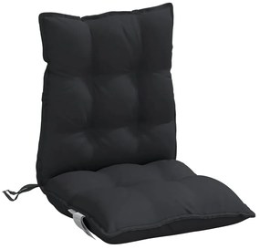 Almofadões cadeira encosto baixo 2 pcs tecido oxford preto