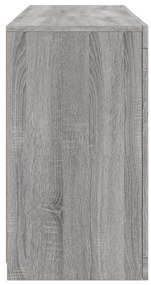 Aparador com luzes LED 123x37x67 cm cinzento sonoma