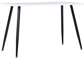 vidaXL Mesa de jantar 120x60x74 cm MDF branco e preto