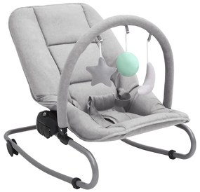 vidaXL Baloiço de bebé aço cinzento-claro