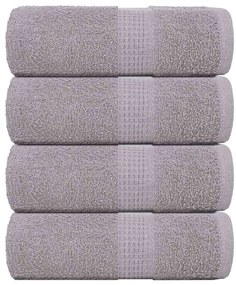 vidaXL Toalhas de rosto FROGN 4 peças Cinza 30x30 cm 360 g/m²