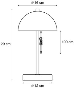 Candeeiro de Mesa Exterior Bege Incl. LED Regulável em 3 Níveis IP44 Recarregável - Keira Moderno