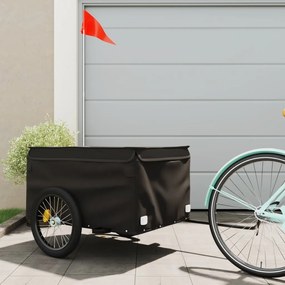 vidaXL Reboque para bicicleta 45 kg ferro preto