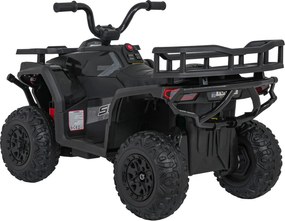 Moto 4 eletrica 12V 4x4 para crianças ATV Robust 01, Rodas de espuma EVA Preta