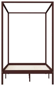 Estrutura cama com toldo 120x200cm pinho maciço castanho-escuro
