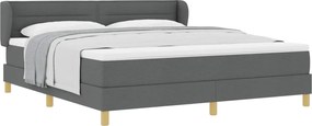 vidaXL Cama Box com colchão Cinzento escuro 180 x 200 cm tecido