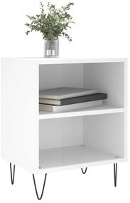 Mesa de cabeceira derivados de madeira branco brilhante