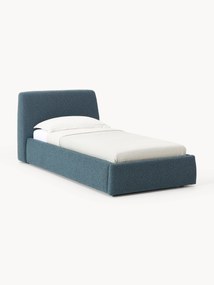 Cama de solteiro estofada em bouclé Cloud
