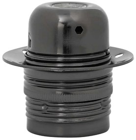 Casquilhos de lâmpadas 2 pcs Preto brilhante E27