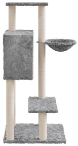 Árvore para gatos c/ arranhadores sisal 108,5 cm cinza-claro