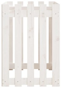 Canteiro elevado design cerca 100x50x70 cm pinho maciço branco