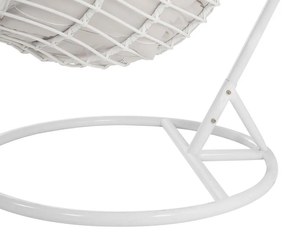 Cadeira suspensa em rattan branco com suporte FANO Beliani