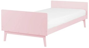 Cama de solteiro em madeira rosa pastel 90 x 200 cm BONNAC Beliani
