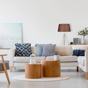 Candeeiro de Pé Tripod – Castanho – 65 x 65 cm, Altura 165 cm