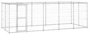 Canil de exterior com telhado 12,1 m² aço galvanizado
