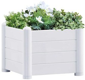 vidaXL Canteiro elevado para jardim PP 43x43x35 cm branco