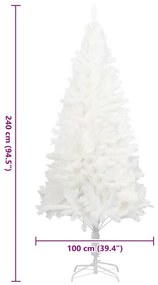 Árvore de Natal artificial agulhas realistas 240 cm branco
