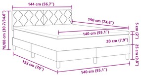 Cama Box com Colchão Preto 140x190 cm Tecido