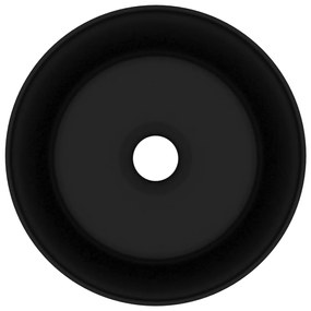 Lavatório luxuoso redondo 40x15 cm cerâmica preto mate