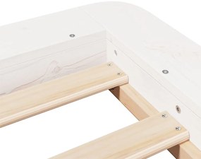 Cama sem colchão 90x200 cm madeira de pinho maciça branco