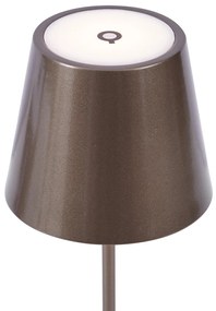 Candeeiro de mesa moderno bronze escuro 37cm incl. LED regulável IP54 recarregável - Topi Moderno