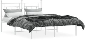 Estrutura de cama com cabeceira 140x200 cm metal branco