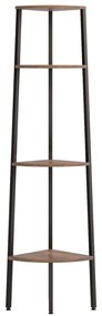 Estante canto 4 prat. 45,5x31,5x150 cm castanho-escuro/preto