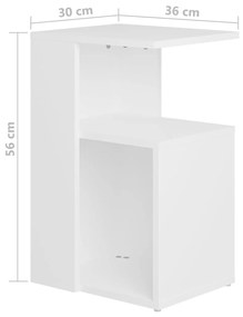 Mesa de apoio 36x30x56 cm contraplacado branco