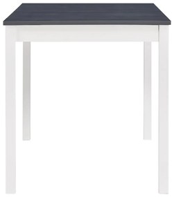 Mesa de jantar 140x70x73 cm madeira de pinho branco e cinzento