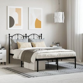 vidaXL Estrutura de cama com cabeceira 120x190 cm metal preto