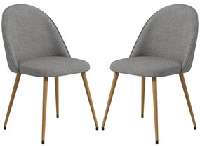 Conjunto de 2 Cadeiras Manfu em Linho - Design Minimalista