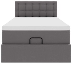 moldura de cama síriaXL otomana com colchão cinza 90x190cm couro falso