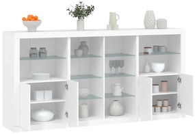 Aparador com luzes LED 202x37x100 cm branco