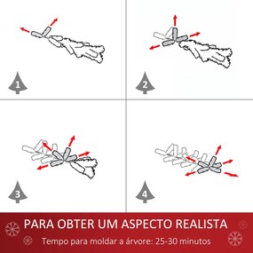 HOMCOM Árvore de Natal Artificial 150cm Ignífugo com 360 Ramos 38 Baga