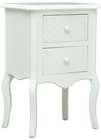vidaXL Mesa de cabeceira 43x32x65 cm MDF branco